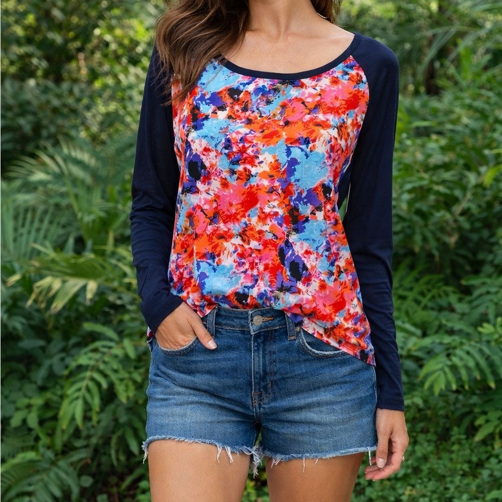 Floral top, sz S